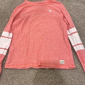 abercrombie kids, pink with white, 13/14 long sleeve tee